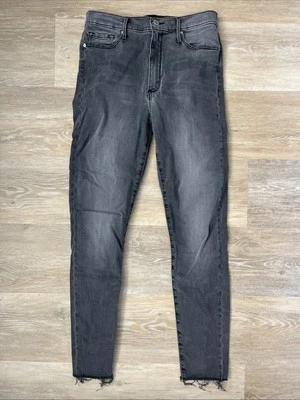 Pantalones de mezclilla negros lavados orquídea negros/grises elásticos dobladillo crudo talla 28 nuevos con etiquetas Foto 1 de 4