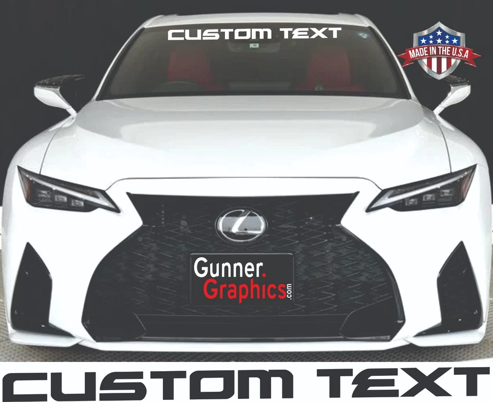 Calcomanía de parabrisas - Texto personalizado - Para Lexus IS 300 / IS 350 / IS 500 / F Sport Foto 1 de 2