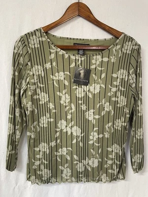 Blusa Pullover Para Mujer Estampado Apóstrofe Malla Floral XL Verde Foto 1 de 4