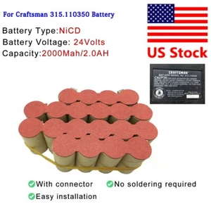 Paquete de baterías para batería Craftsman 315.110350 2000mAh NI-CD fácil reemplazo - Imagen 1 de 4