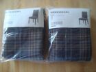 Set Of 2 - Ikea Henriksdal Chair Slipcovers Rutna Blue Plaid Henriksdal Covers