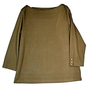 Lands' End Damen Große 14 bis 16 Mokka Braun T-Shirt Oberteil 3/4 Ärmel - Bild 1 von 4