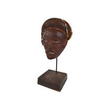 Chokwe Mask Mwana Pwo with Headdress Custom Stand