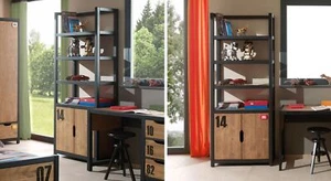 Regal Industrie-Look Design Hochregal Hochschrank MDF Massivholz Standregal - Bild 1 von 2
