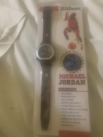 1990s Rare Mint Sealed Michael Jordan Wilson LCD 5 Function ACTION  Glow Watch Cover
