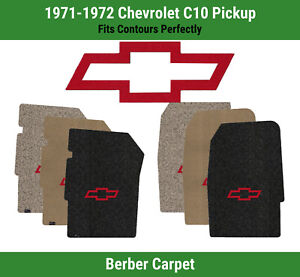 Lloyd Berber Front Mats for '71-72 Chevy C10 Pickup w/Red Chevy Outline Bowtie