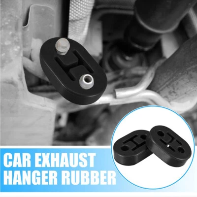 2X Car Black Rubber Muffler Exhaust Pipe Mount Bracket Hanger Accessories Tool - Image 1 of 4