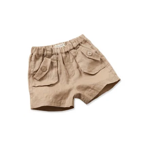 NEW Size 24 months Baby Toddler Boys Shorts Boys Beige Natural Linen Shorts - Picture 1 of 5
