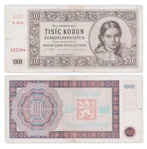 1000 KORUN 1945 TSCHECHOSLOWAKEI / CZECHOSLOVAKIA - P74 S.A - Bild 1 von 2