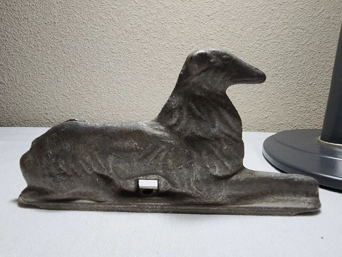 Vintage Metal Collie Dog Cast Aluminum Hurricane Gate Fence Topper Finial Cover