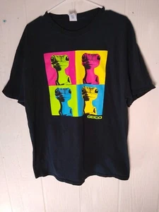 Geico Gecko Lizard Insurance T-Shirt Mens XL Black Promo Crew Neck Short Sleeve - Picture 1 of 5