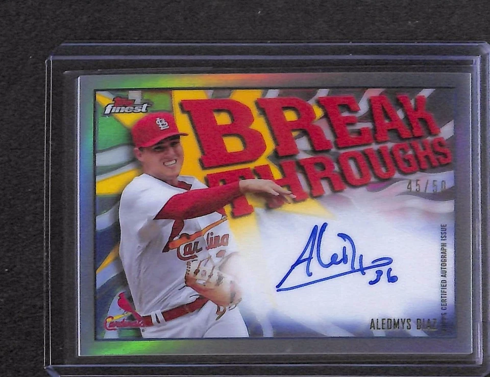 2017 Topps Finest Refractor Breakthroughs Autograph #FBA-AD Aledmys Diaz  - Image 1 of 1