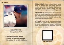 2004 Fleer Platinum MLB Scouting Report Game Jersey Card #KW Kerry Wood/250
