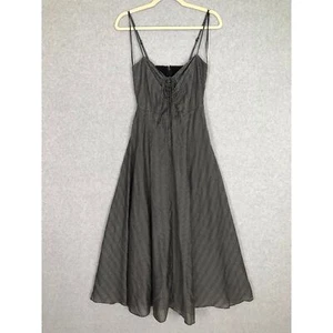 WAYF Dress Womens Small Ruched Seersucker Goth Witchy Romantic Coquette Flowy - Picture 1 of 13