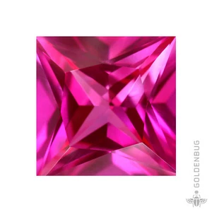 Pink Ruby Genuine Corundum Loose Gemstone Princess Cut Synthetic Lovely Rose Gem - Picture 1 of 12