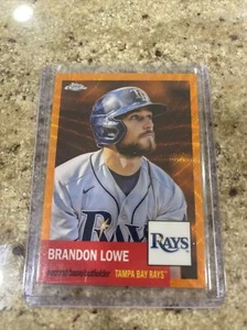 2022 Topps Chrom Platinum Anniversary Brandon Lowe Orange Wave Refraktor 09/25 - Bild 1 von 2