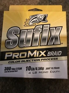 Sufix ProMix Braid - Lo-Vis Green - 10 lb Test - 300 yards Fishing Line 630-110G - Picture 1 of 2