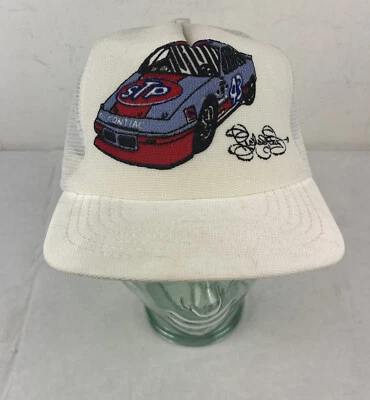 Vintage 80s Richard Petty Snapback Puff Print Trucker Hat MADE IN USA STP OIL - Image 1 of 4