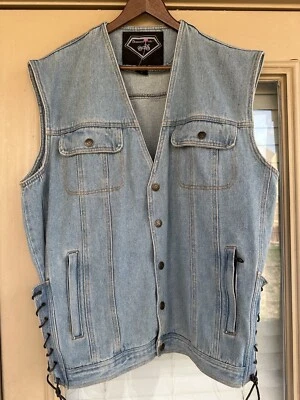 Diamond Plate Denim Biker Best Size 2X  - Image 1 of 4