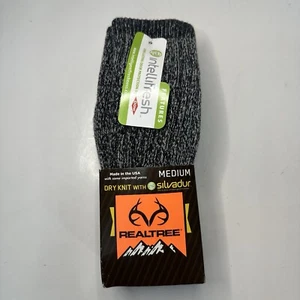 Realtree Dry Knit Medium Socks Intellifresh Black Grey Winter Stockings NWT Pair - Picture 1 of 15