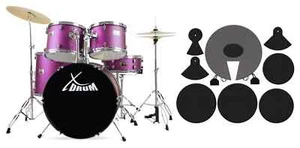 Schlagzeug Komplettset plus Dämpfer XDrum Semi 22" lila Drumset mit Zubehör - Bild 1 von 9