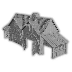 Medieval stable 22.7 inches long 1:35 scale model kits DIY terrain wargame - Picture 1 of 7