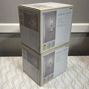 2pc allen + roth Wall Sconce 4.13in W 1 light Chrome Finish Clear Hammered Glass - Picture 1 of 5