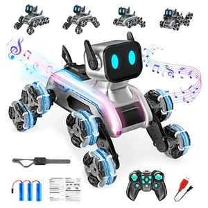 Roboter Hundespielzeug für Kinder 8WD Ferngesteuerte Autos Roboter Hund RC Auto mit Licht Sound - Bild 1 von 17