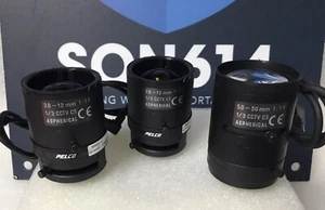 Lot 3 PELCO Security Camera Lenses 2.8-12mm 5-50mm Auto Iris 1/3 CS 1:1.4 TESTED - Picture 1 of 10