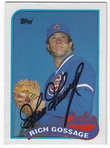 Signed 1989 Topps GOOSE GOSSAGE Chicago Cubs Autogrammkarte #415 COA - Bild 1 von 1