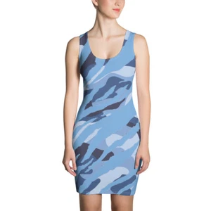 211INC Sky Blue Fatigue Cut & Sew Dress - Bild 1 von 11