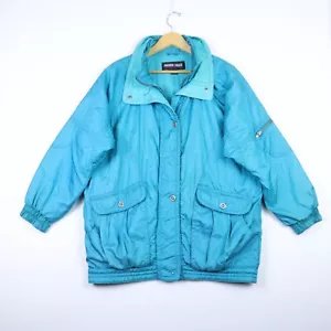 Vintage Pacific Trail Windbreaker Jacket Coat Full Zip Teal Blue Mens Large 80's - Picture 1 of 13