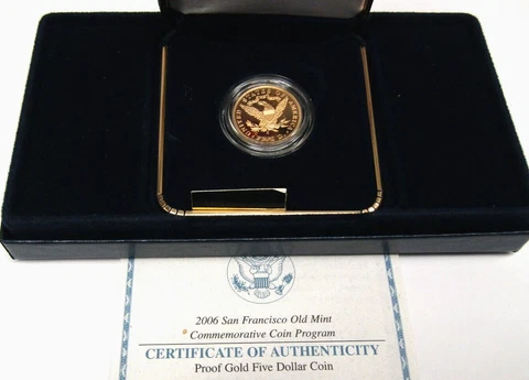 2006 S $5 GOLD PROOF SAN FRANCISCO OLD MINT CENTENNIAL COMMEMORATIVE W/all OGP Cover