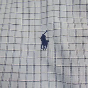 Polo Ralph Lauren Shirt Mens Medium Lowell Sport Blue Windowpane Plaid - Picture 1 of 12