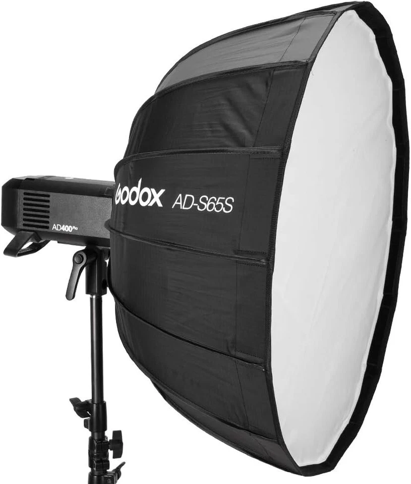 Godox AD-S65S 65cm Deep Portable Mount Silver Reflector for AD400Pro Flash Light - Image 1 of 4