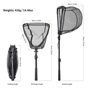 95cm Fishing Net Fishing Net Pole Shrunk Length 41cm Easy To Carry Floating Net - Bild 1 von 12