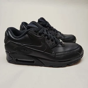 Nike Air Max M-90 Running Shoes Men 8.5 Triple Black Lace Up 302519-001 2019 - Picture 1 of 14