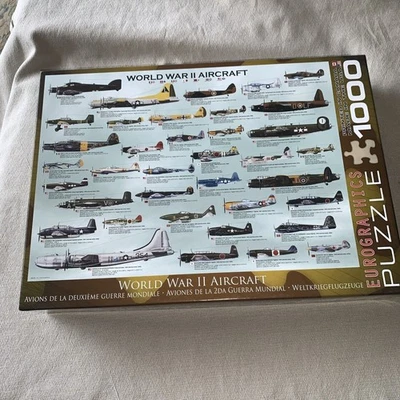 "NUEVO EN CAJA - Puzzle Eurográfico de 1000 piezas de aviones de la Segunda Guerra Mundial 19 1/4 pulgadas X 26 5/8""" Foto 1 de 4