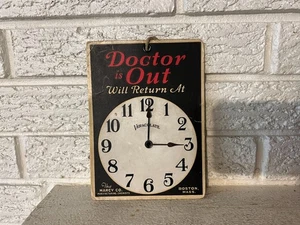 Antique C1915 Doctor In & Doctor Out Window Sign by Veracolate Marcy Boston - Picture 1 of 7