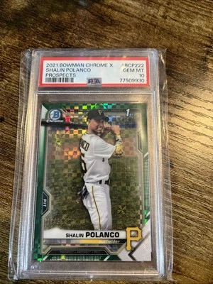 2021 Bowman Chrome 1st Shalin Polanco Green X-Fractor RC SSP 22/31 PSA 10 BCP222 - Image 1 of 2