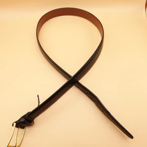 Brighton Belt Mens 38 Dress Leather Gold Buckle Black Made in USA - Picture 1 of 8