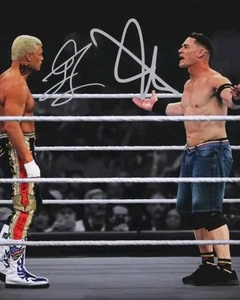 John Cena & Cody Rhodes Firmado 8X10 RP Foto Reimpresión Campeones WWE - Imagen 1 de 1