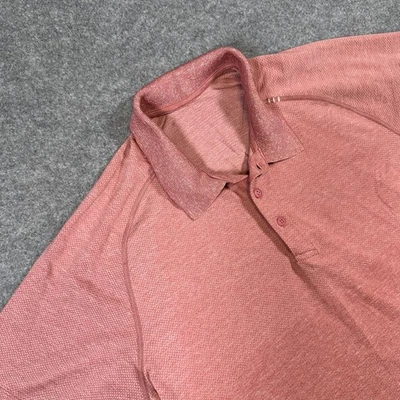 Lululemon Polo Shirt Mens Large Red Heather Short Sleeve Performance Golf Tech - Image 1 of 4