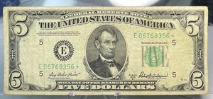 1950B (E) $5 Fed Reserve ** Star** Note -LGS - USSK0038 - Picture 1 of 2