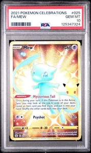 PSA 10 Gem Mint Pokemon 2021 Mew Full Art Celebrations Gold #025 025/025  - Bild 1 von 2