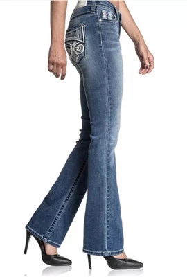 Pantalones de mezclilla para mujer AFFLICTION JADE FLEUR ARIZONA bordados talla 29 Nuevo con etiquetas Foto 1 de 4