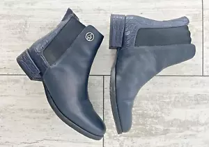 Armani Jeans Italia Botines Mujer Azul Marino Cuero Cocodrilo Talla 38 EU - Imagen 1 de 11