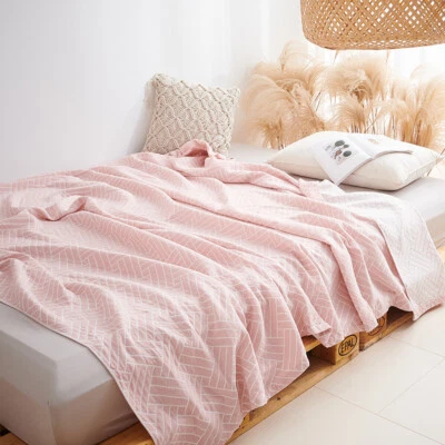 Thin Summer Blanket Air Conditioning Blankets Gauze Breathable 100% Cotton New - Image 1 of 4