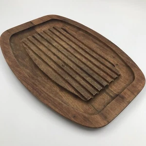 Vintage Gladmark Slotted Wooden Cutting Board 16 1/2 x 12 1/4 in MCM Burbank CA - Picture 1 of 7