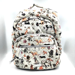 Vera Bradley Essential Large Backpack – Best In Show Dog Print – Gray - Picture 1 of 13